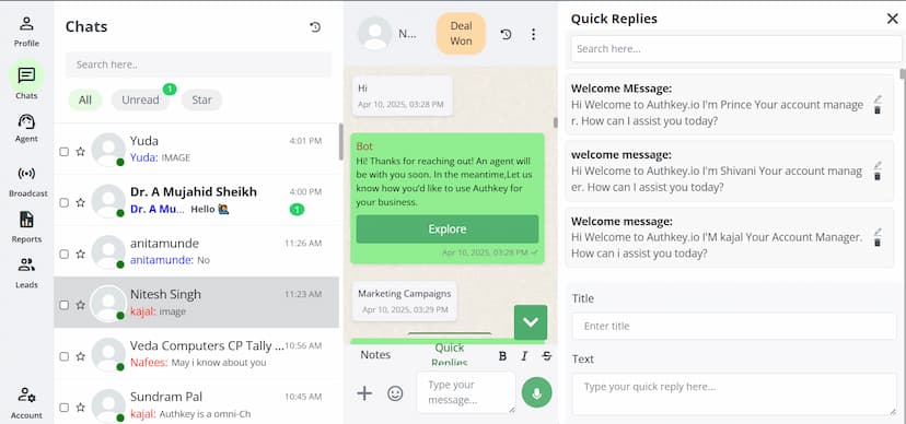 WhatsApp CRM Demo